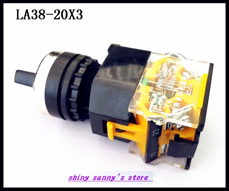 1Pcs LA38-20X3  3 Position 2NO Maintained Select Selector Switch Rotary Switch Brand New