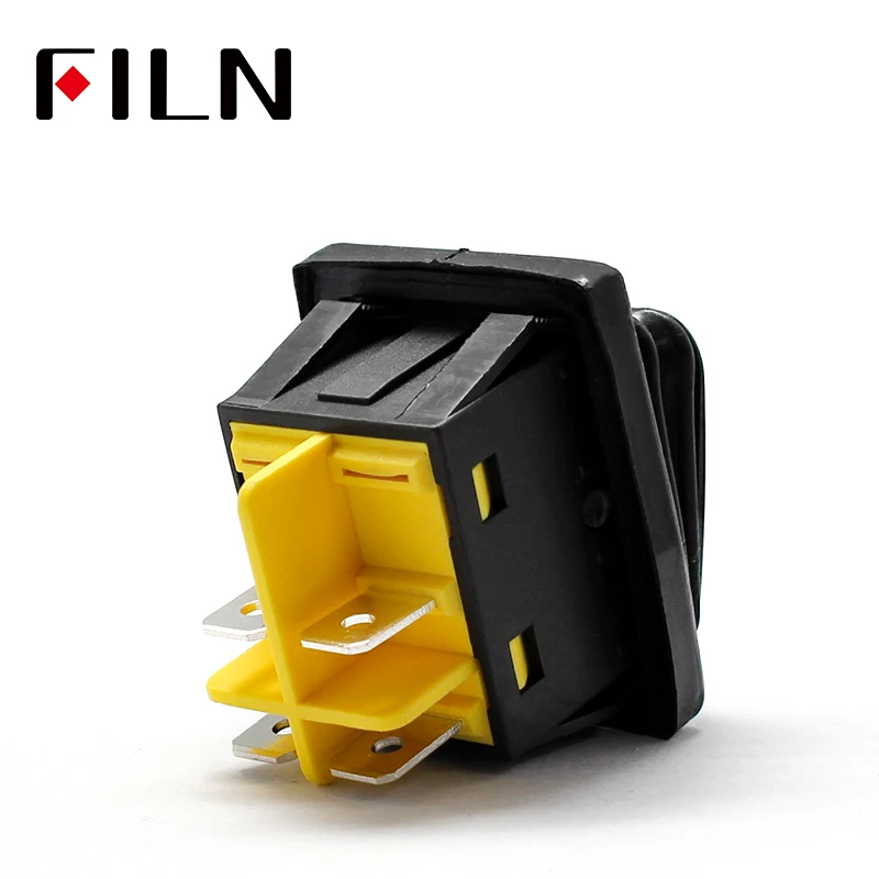 on off 30A/250V heavy duty 4 pin DPST IP67 Sealed Waterproof t85 Auto Boat Marine Rocker Switch Black no LED