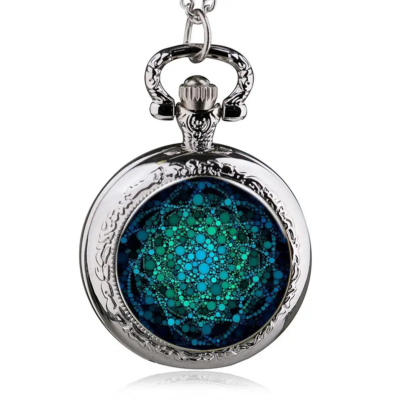 Fashion Silver Stainless Steel Tree Of Life Chain Luminous Pocket Watch Necklace Women Jewelry Glowing Pendant Chain