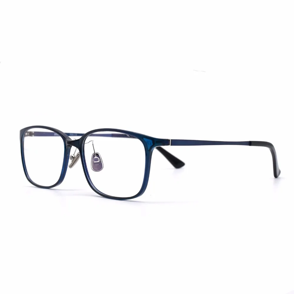 

HKUCO Casual Horned Rim Rectangular Blue Frame Clear Lens Eye Glasses Frame