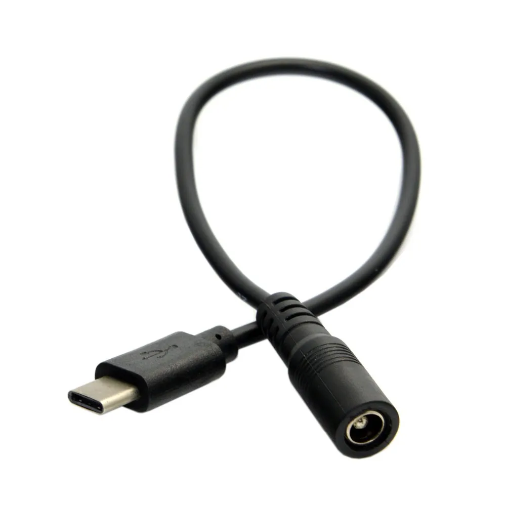 USB 3.1 Type C USB-C To DC 5.5 2.5mm Power Jack Extension Charged Cable 10cm