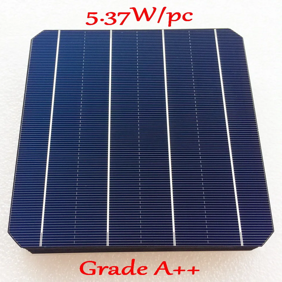 A grade 156mm Mono panel solarny monokrystaliczny 500 sztuk 21.6% wysoka wydajność 5.37 w/sztuka panel słoneczny monokrystaliczny komórek 6x6