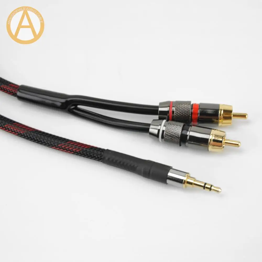 HIFI 3.5mm To RCA Audio Stereo Cable For Mobile Phone Music Player Headphone Amplifier