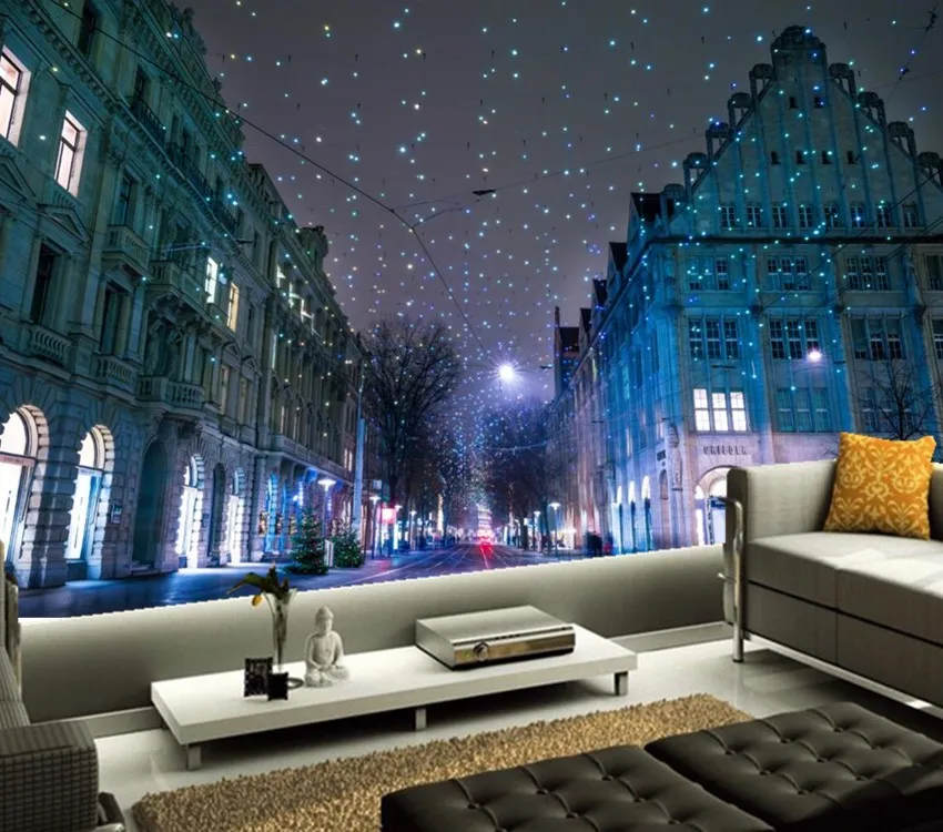 Custom 3d murals,Switzerland Houses Winter Christmas Street Night wallpapers,living room sofa TV wall bedroom papel de parede