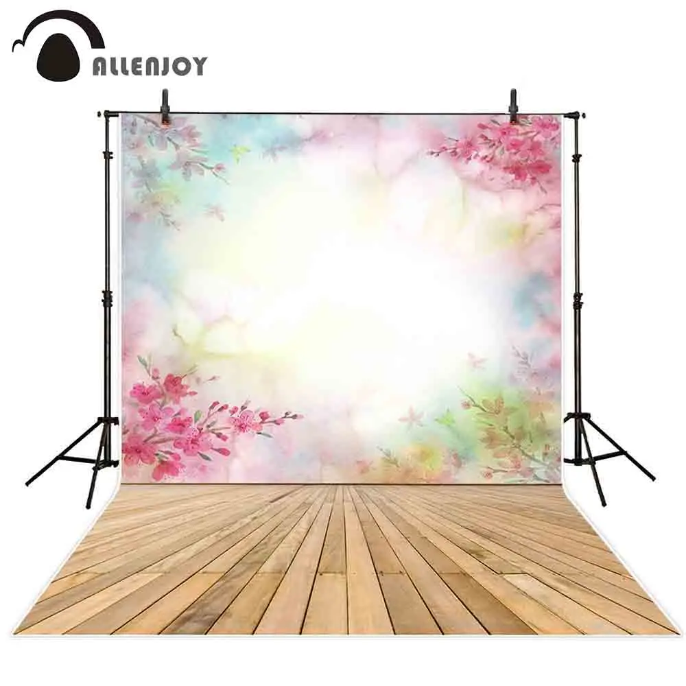 Allenjoy-Fondo de fotografía bokeh para niños, telón de fondo de flor de acuarela, utilería para sesión de fotos, decoración de tela personalizada para sesión de fotos