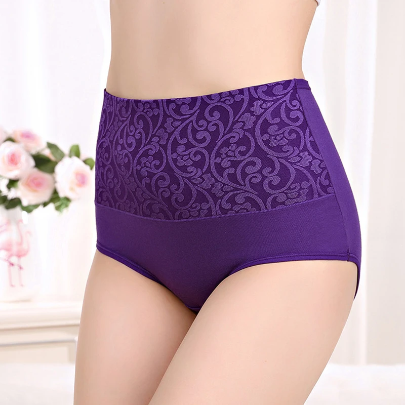 Plus Size L-5XL Women Panties Underwear High Waist Briefs Cueca Sexy Lingeries Lace Panty Shorts Fashion Underpants Girls