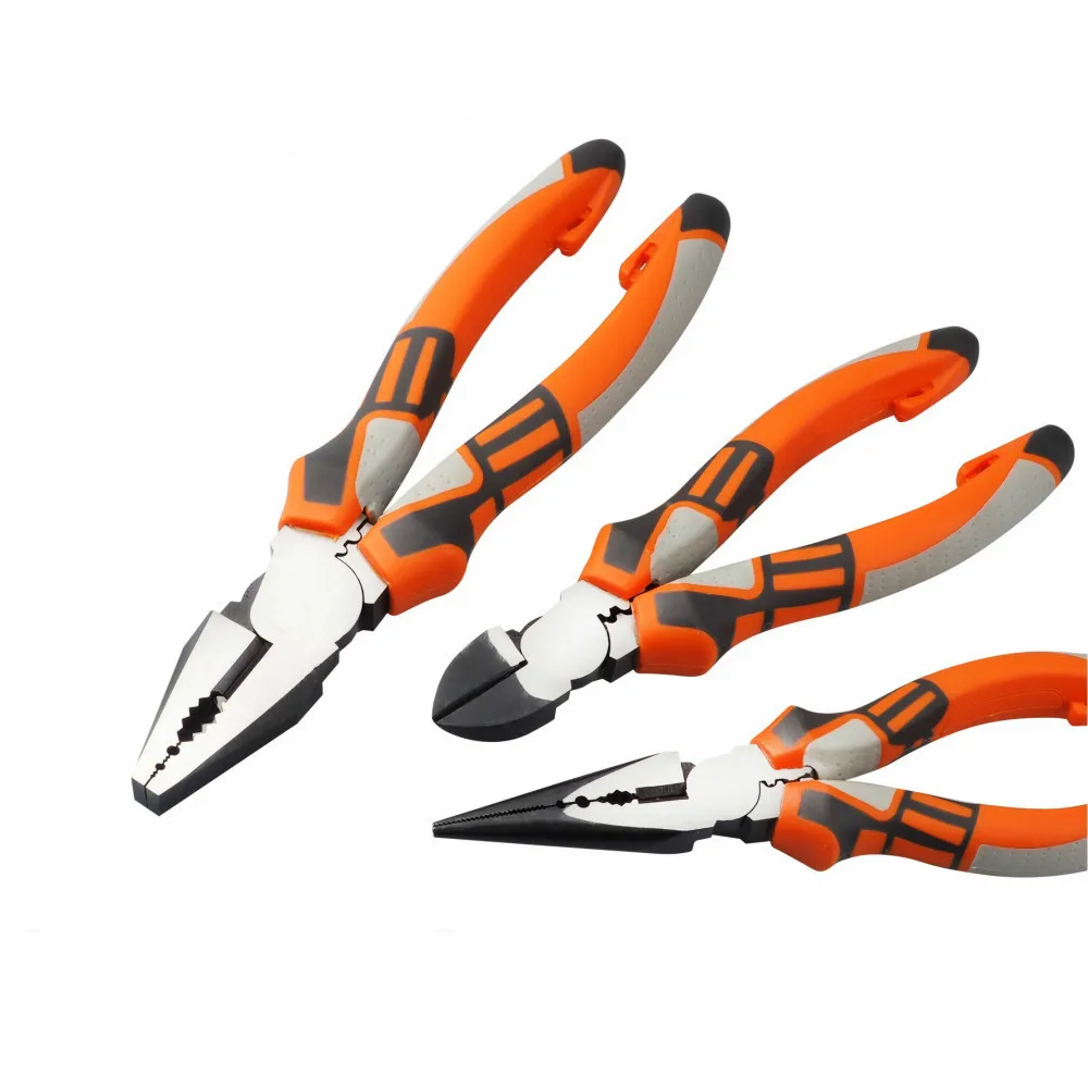 6/8 Inch  Professional Tools Multifunctional Wire Pliers Set Stripper Crimper Cutter needle nose Nipper Electric Power Tools