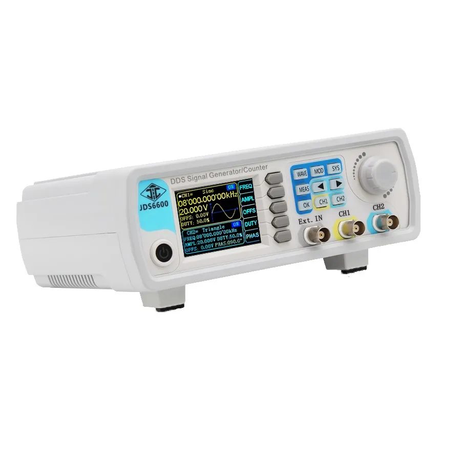 New JDS6600 60MHZ 2 Channel DDS Function Signal Generator Pluse Signal Source Frequency Meter Arbitrary Waveform