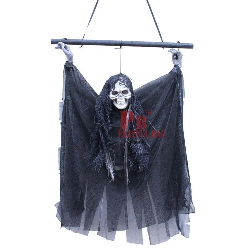 

Halloween ghost ghost bat decorative hanging tricky audible sound induction skull small Hanging Ghost