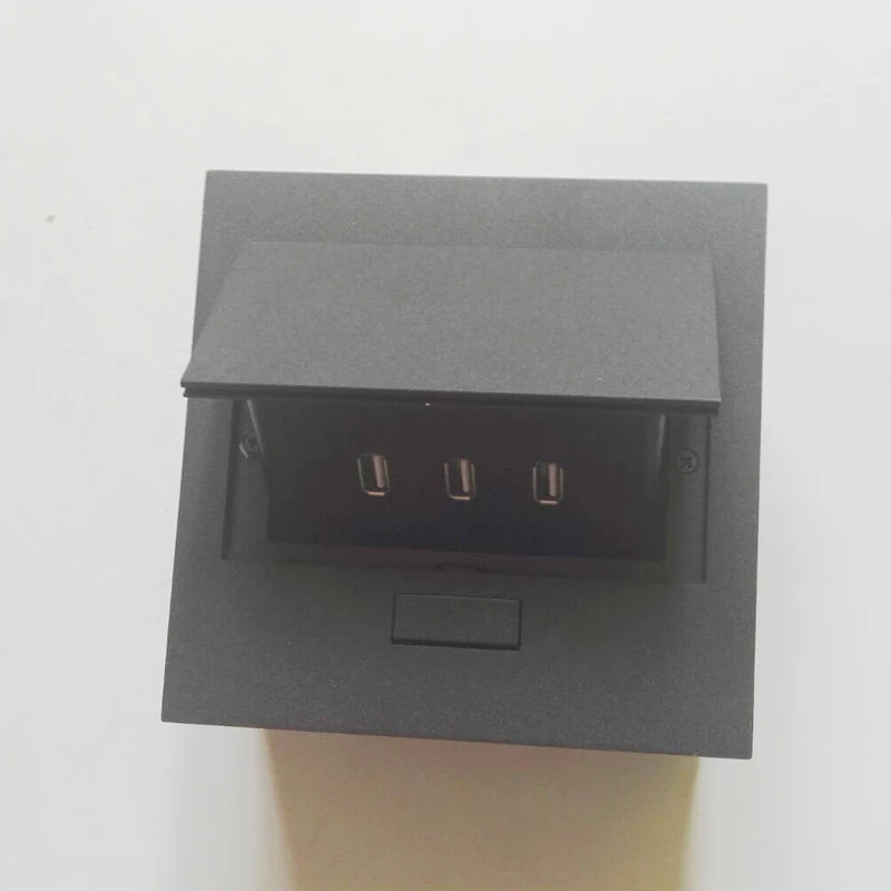 New Table Socket With 3*Data USB ,Pop up socket ,silver / black ,Furniture Tabletop socket for Hotel /Office