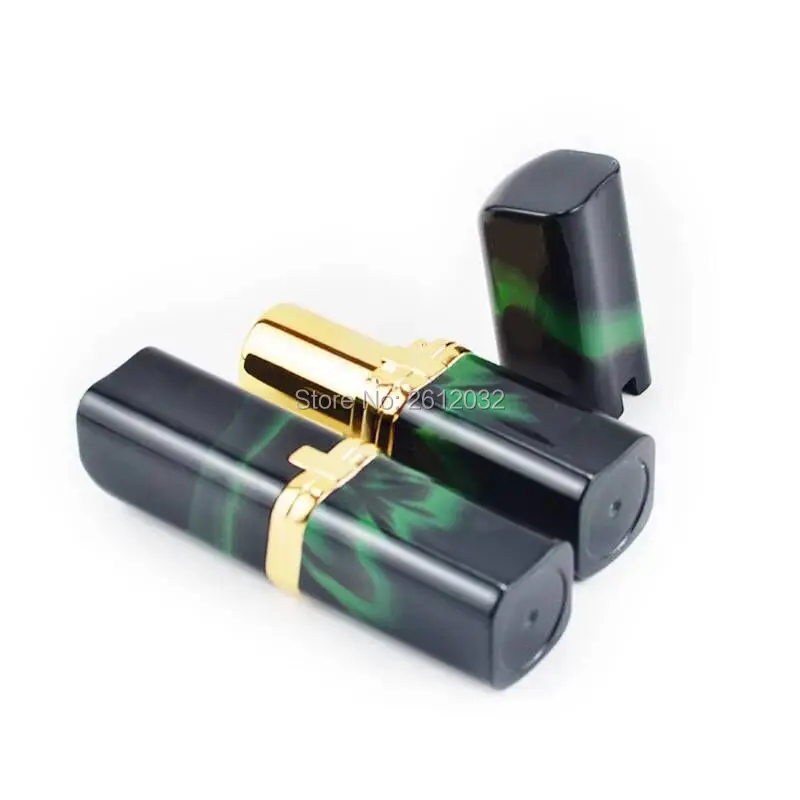 

3.5g Empty 12.1mm Green Square DIY Cosmetic Lipstick Tube Makeup Lip Stick Pipe Shell Lip Rouge/balm Refillable Container