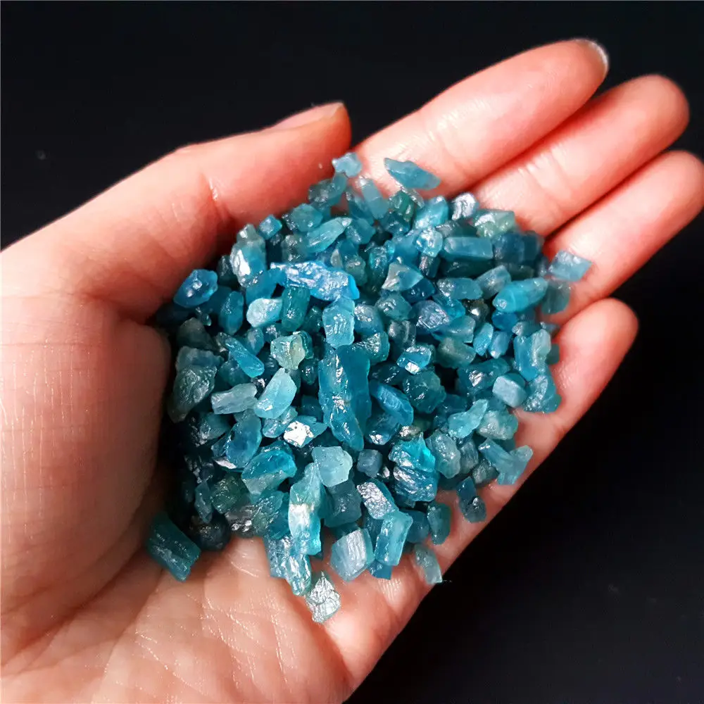 

100G Natural Blue Apatite Gem Small Rough Stone Specimen Healing China