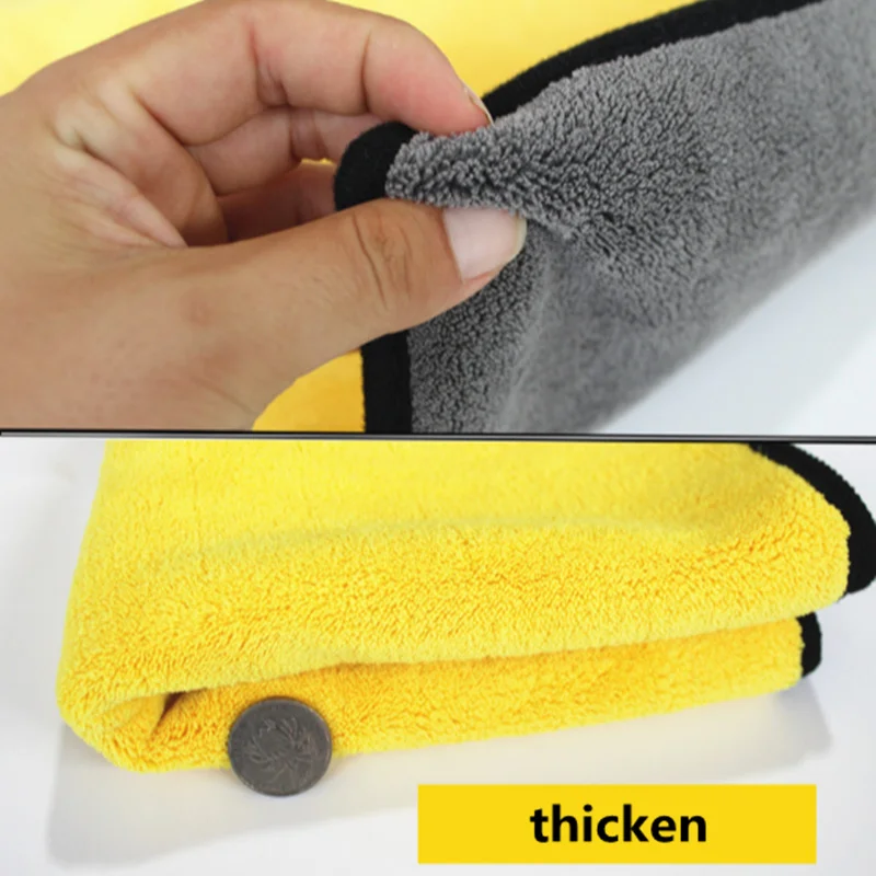 30x30CM Thick Plush Microfiber Car Cleaning Cloths for SsangYong Actyon Turismo Rodius Rexton Korando Kyron Musso Sports,Auto