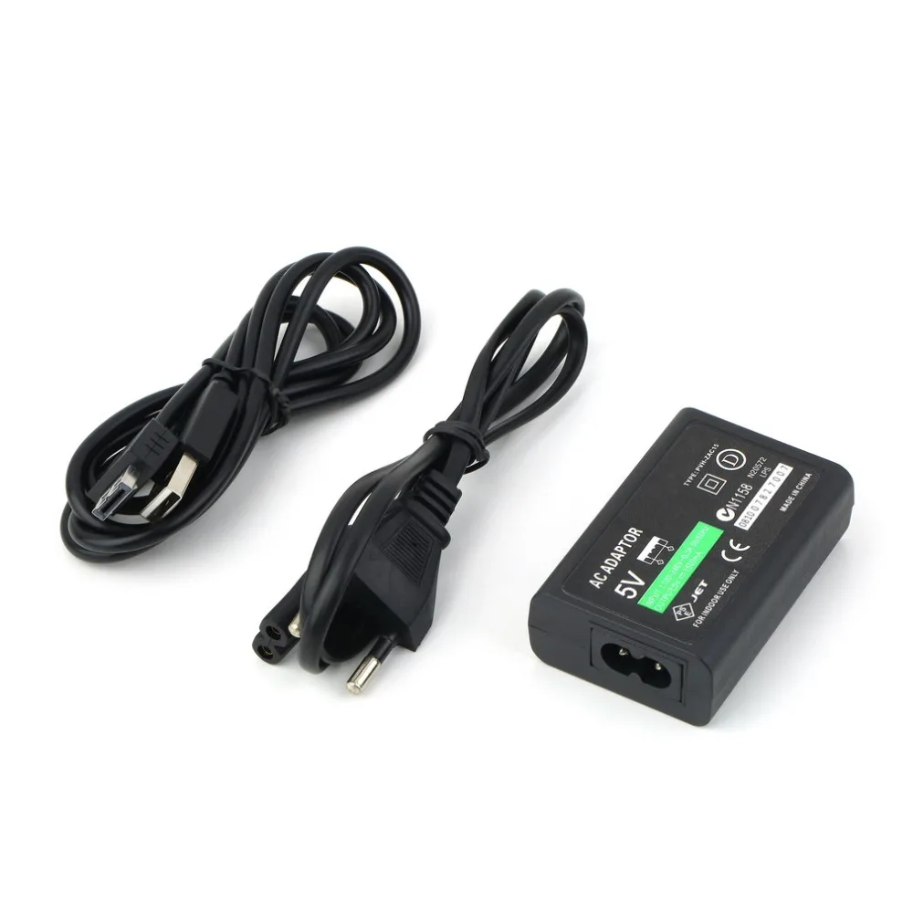 10sets US/EU Plug AC Power Supply Adapter Convert Charger with USB Data Cable For S-ony for P-layStation P-S Vita for P-SV 1000