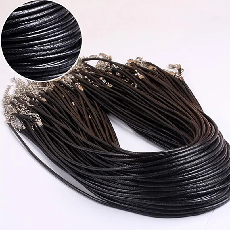 NK697 New Wholesale Collares Men Bijoux Twisted Braided Black PU Leather Cord Necklace For Women DIY Chain Jewelry HOT Gift