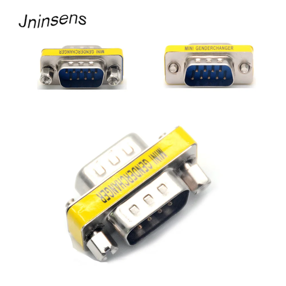 

2 Pcs/lot 9 Pin RS-232 DB9 Male to Male DB9 M-M Serial Cable Gender Changer Coupler Connector Adapter Converter