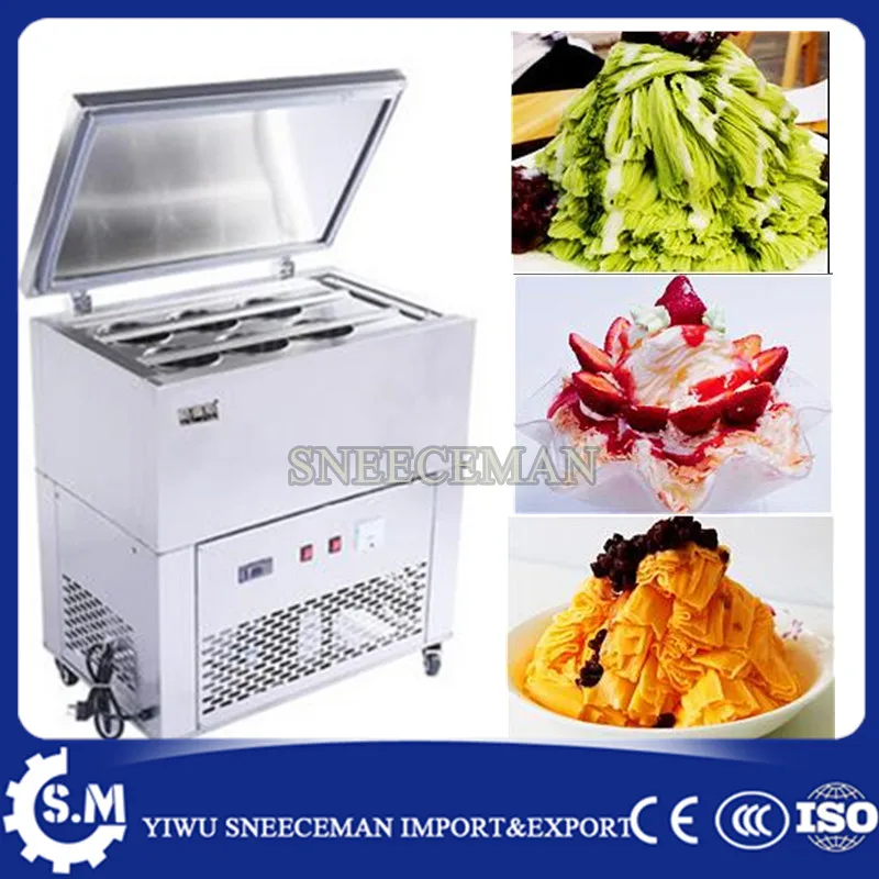 

Commercial 6 buckets blocks boxes electric snowflake continuous ice shaving pillar making machine ice brick maker