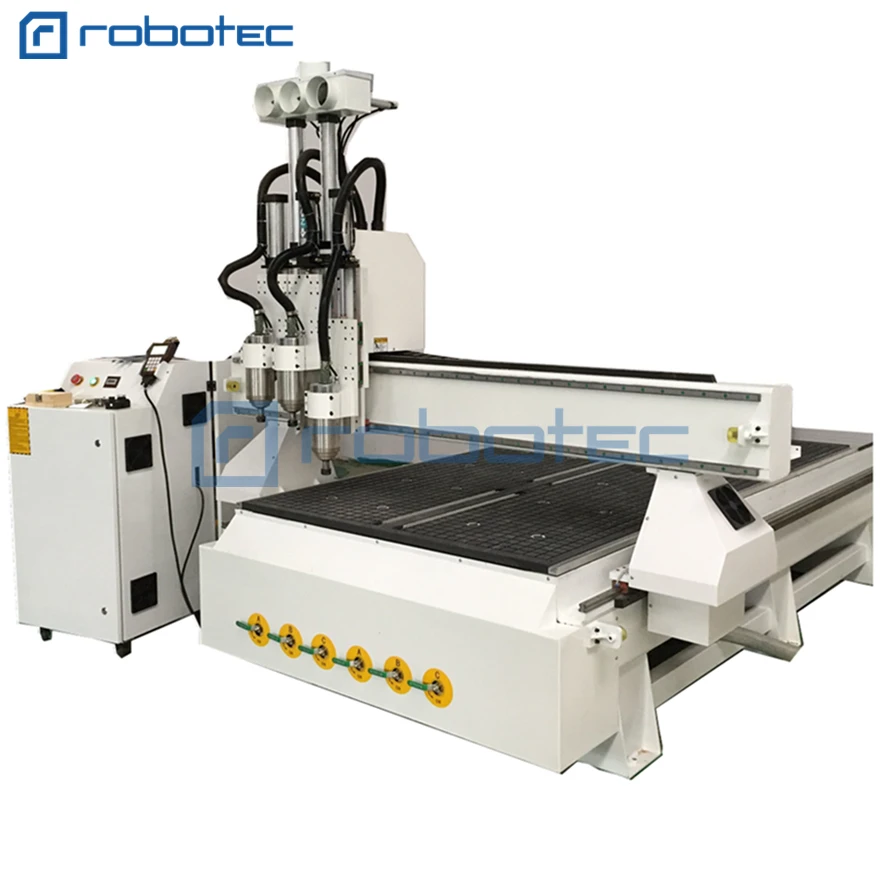 Economic 3 or 4 spindle auto tool changer cnc wood router for furniture making cnc wood cutting milling drilling machine