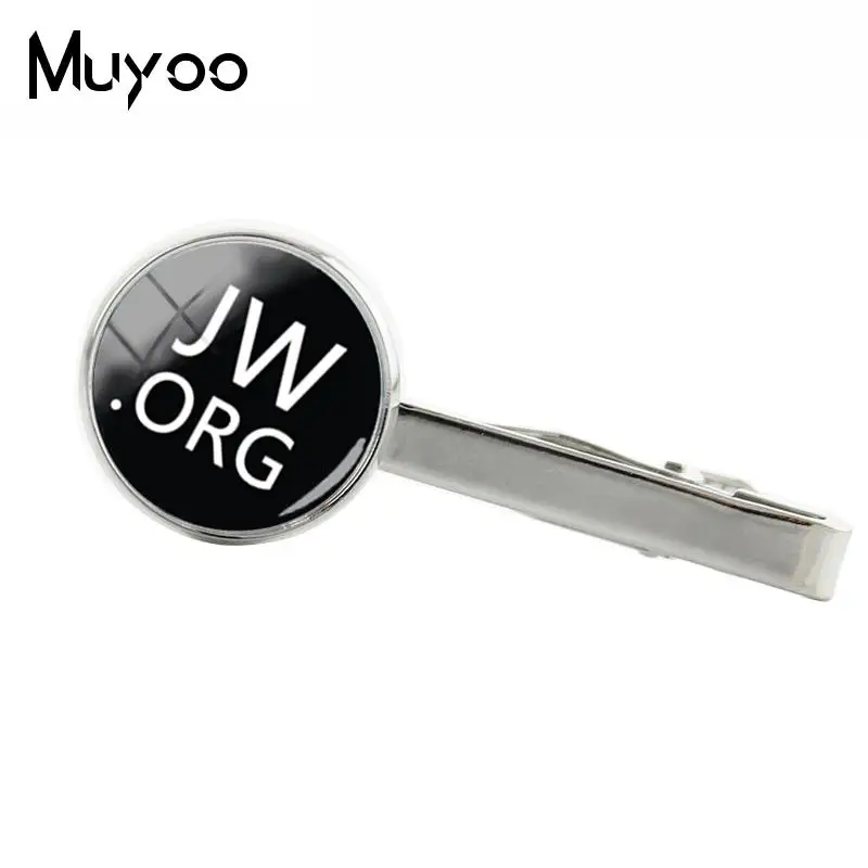 2018 New Steampunk Jehovah\'s Witnesses Tie Clip JW.ORG High Quality Clip Round Hand Craft Jewelry Glass Dome Clips
