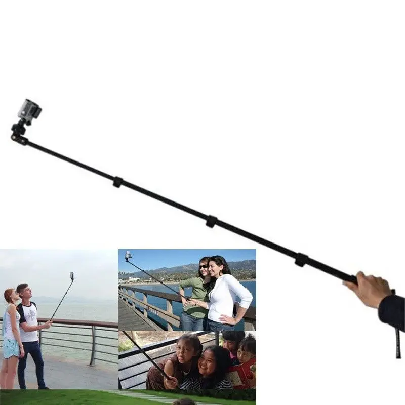 Yunteng 188 Ảnh Tự Sướng Thanh Monopod cho Điện Thoại Máy Ảnh Monopd gopro Hero3 +/3/2/1 màu đen