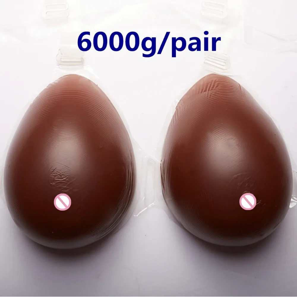 

Crossdresser Drag Queen Artificial Boobs 6000g/pair Huge Breast Form Black Silicone Breast Prosthesis Fake Breast