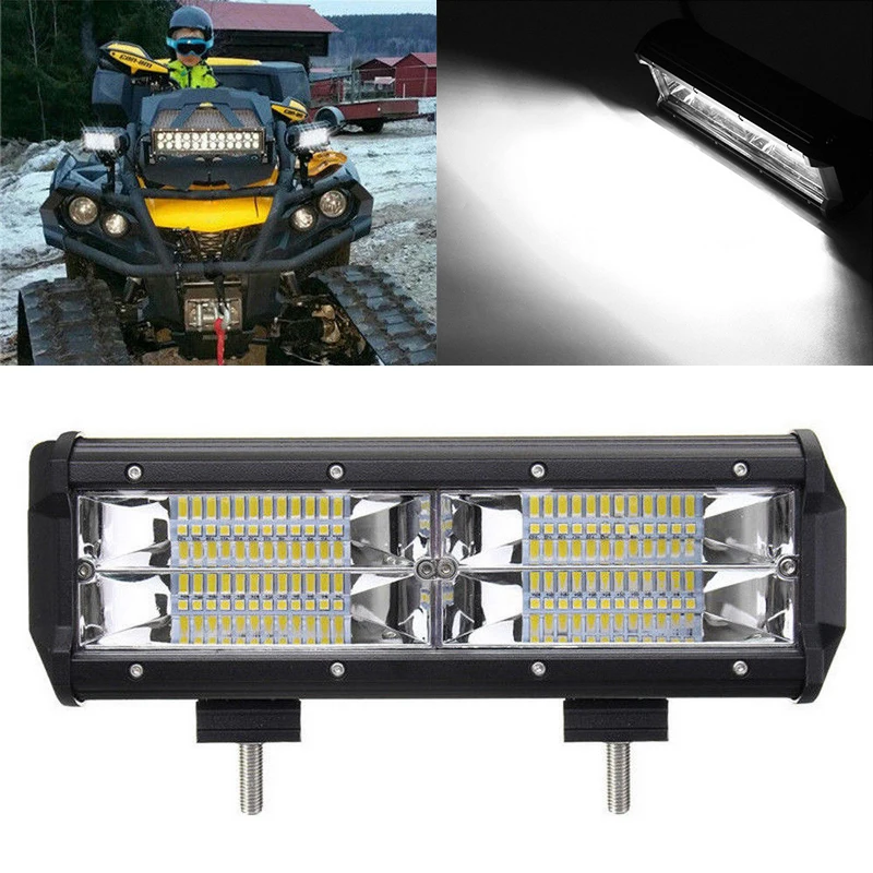 New 7inch 216W 8D Aluminum LED Work Light Bar Flood Driving Lamp SUV ATV Offroad 4WD 21600LM