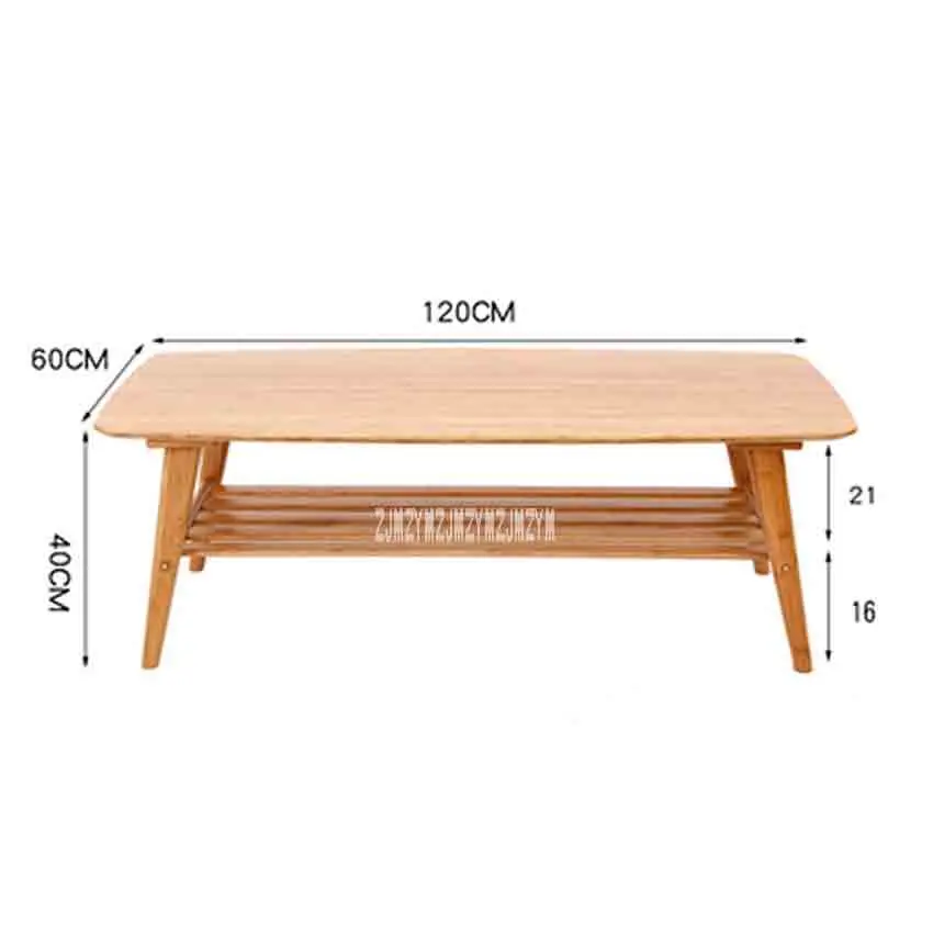 ZT-180325 Moderne Innen Sofa Seite Kaffee Tisch Möbel Wohnzimmer Rechteck Bambus Lagerung Tee Tisch Mit Regal (120*60*40cm)