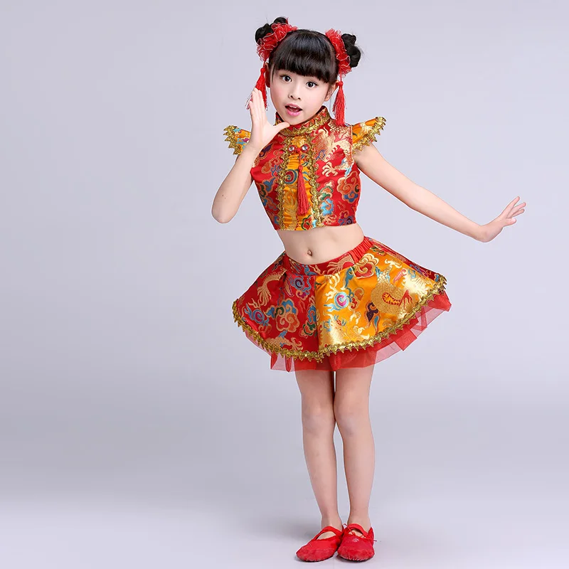 New style children's martial arts clothing boys and girls Chinese style drums clothing opening dance show performance clothing