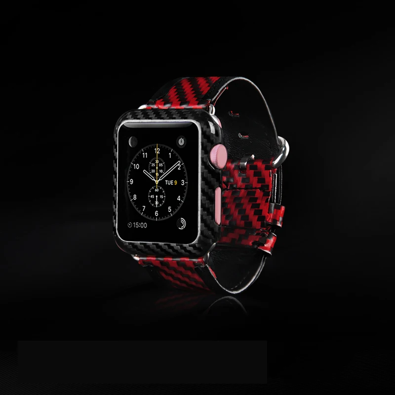 Real Carbon Fiber Watch Band strap For Apple Watch Series 9 8 7 6 5 4 2 3 iWatch 49mm 45mm 44mm Watch Bracelet ultra Watchband