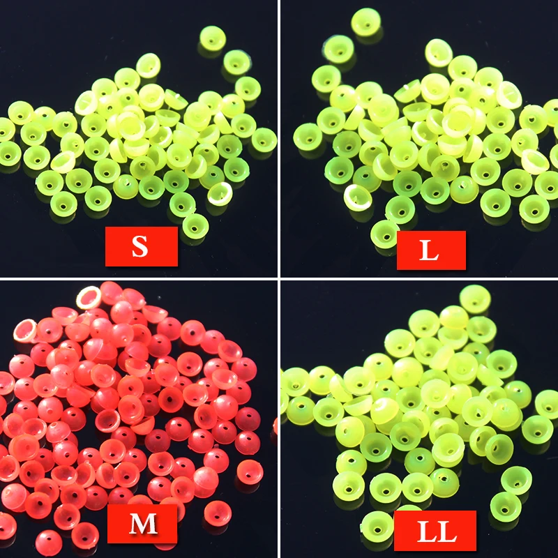 100PCS Awa Float Line Group Necessary Semicircle Bead Cushion Rubber Bumper Stopper Beads Rock/Lure Fishing Terminal Tackle S3