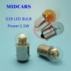 MIDCARS G18 BA15S 6V 12V R5W LED Bulbs 24V P5W Tail Turn Light Lamp parking Reserve light source