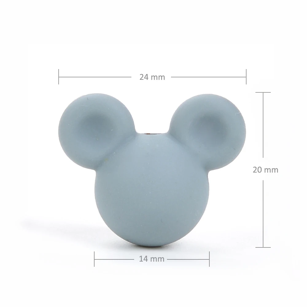 LOCAL 50Pcs Mouse Loose Silicone Beads BPA Free Food grade silicone beads Make bracelets DIY necklace jewelry accessories