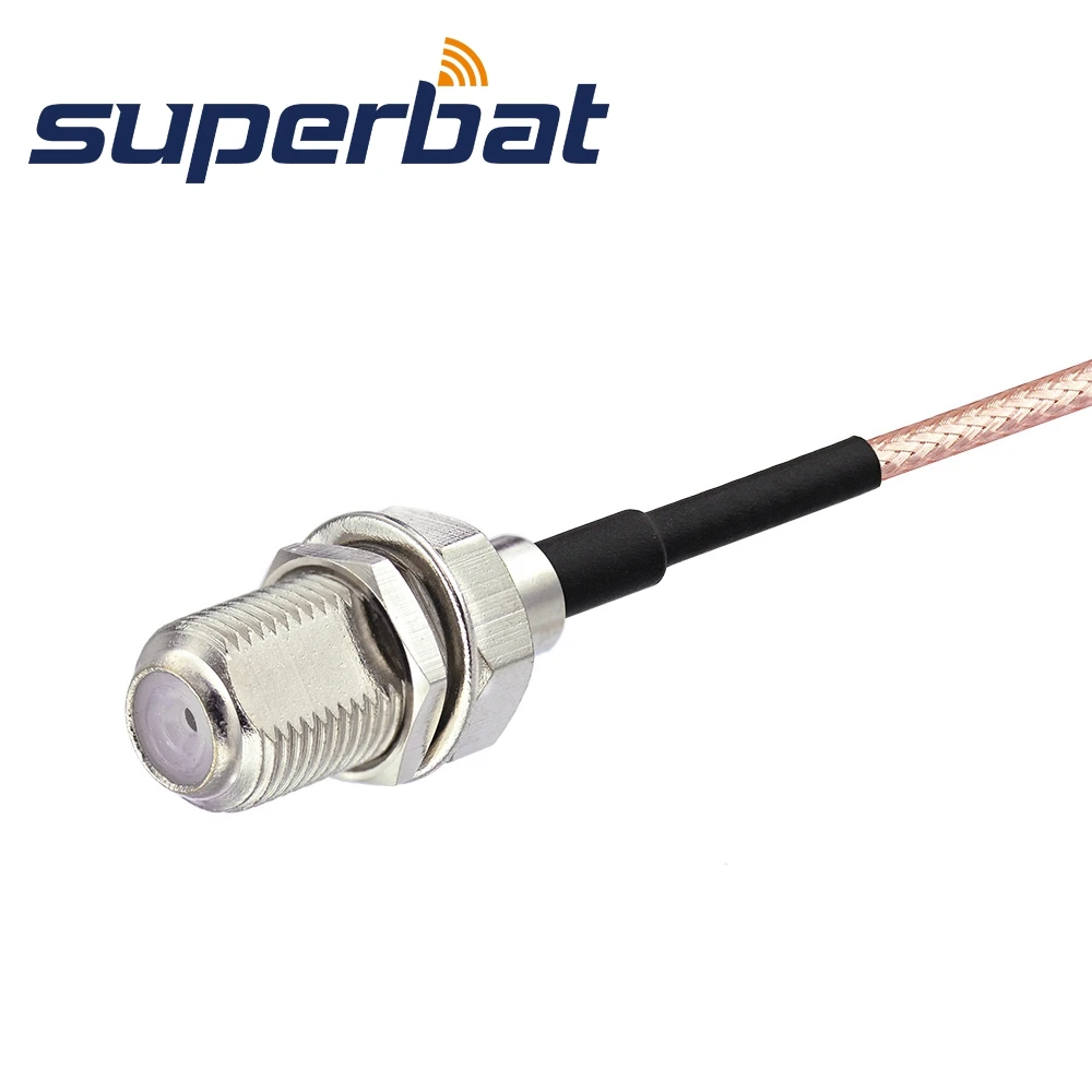 Superbat F Female Bulkhead Straight to SMA Male Right Angle Pigtail Cable RG316 30cm RF Coaxial Jumper Cable Connector