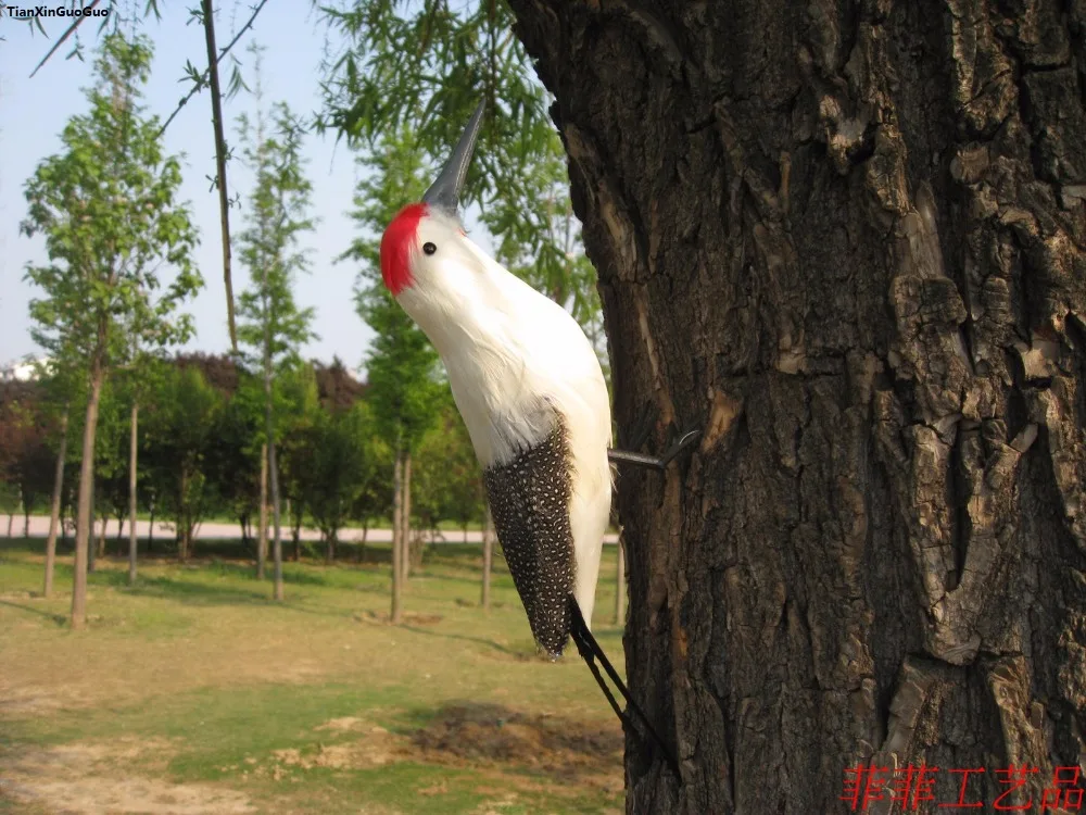 large 30cm simulation woodpecker hard model polyethylene& furs feathers woodpecker,home garden decoration gift s1153