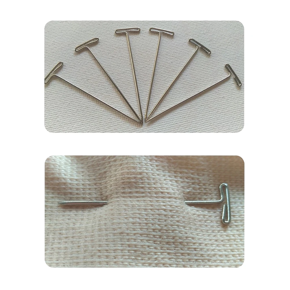 50Pcs T-Pins Nadeln Für Blockieren Stricken Modellierung Handwerk Qualität Perücke T Pins Für Holing Mannequin Kopf Typ nähen Friseursalon