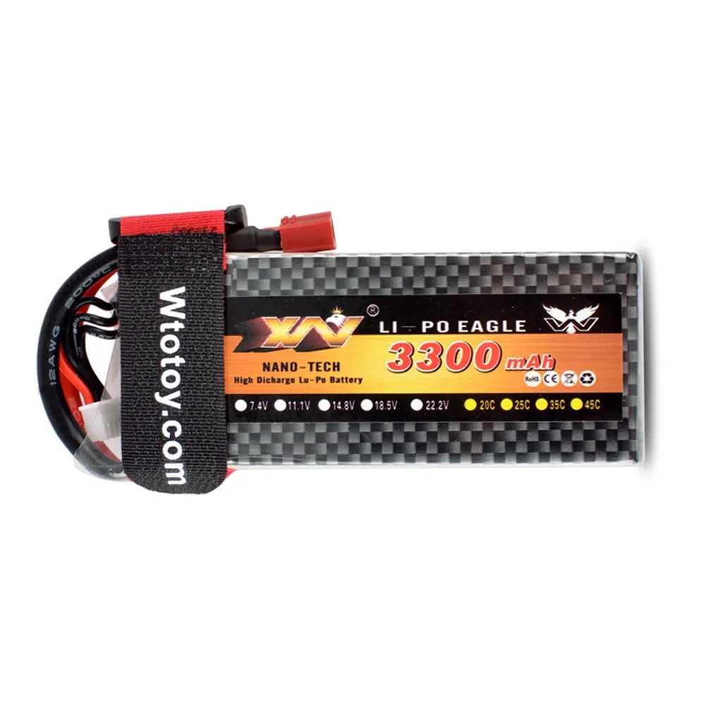 

1pcs Original YW liop Battery 11.1V 14.8V 22.2V 3300MAH 35C/45C For Rc Fixed-wing Helicopter Boat T plug