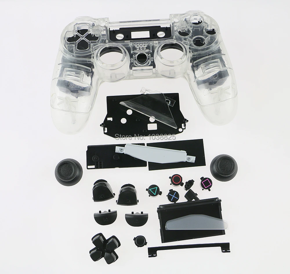 full sets Wireless Game Controller Gamepad Shell Case Transparent Cover +Button Tool For PS4 jds001 010 10pcs/lot