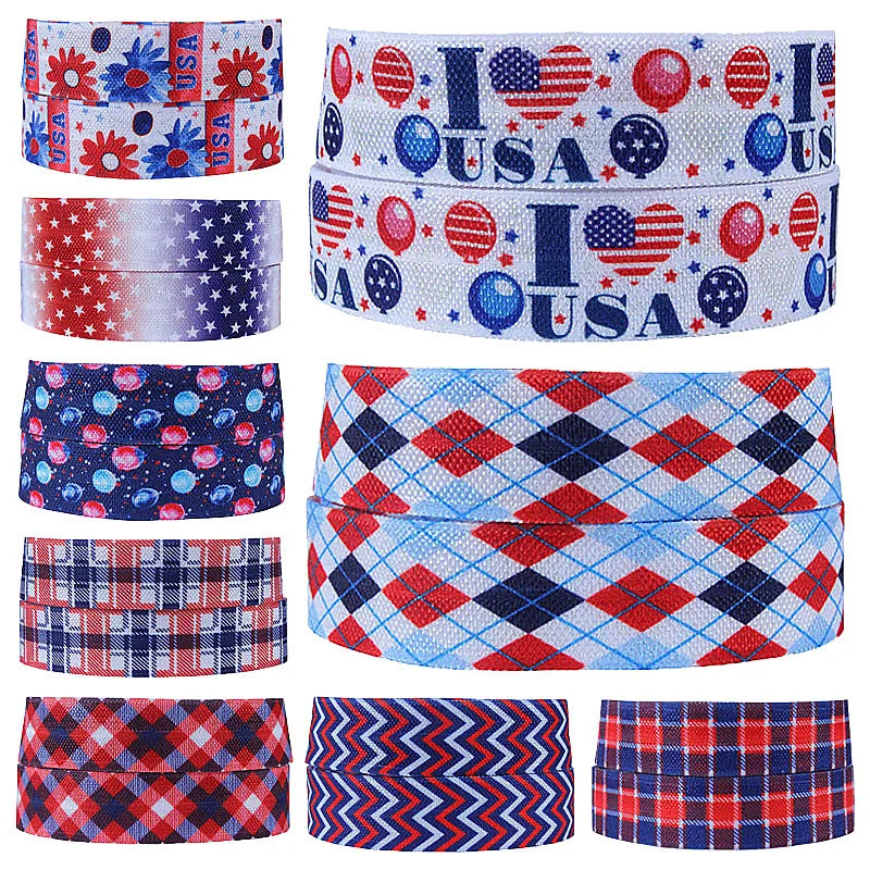 

FLRA FOE FLRA RIBBON new july 4th celebration fold over elastic ribbon