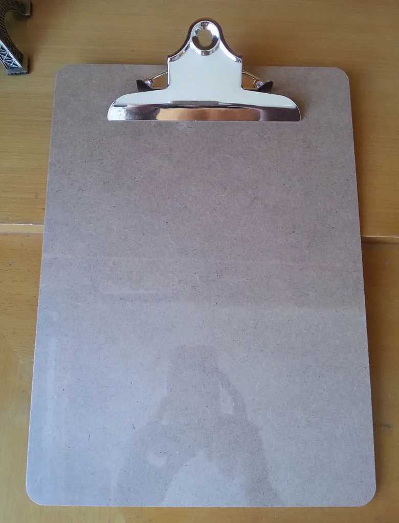 Hot sale A4 MDF clipboard portable wooden file clip board menu clipboard with butterfly clip office supplies