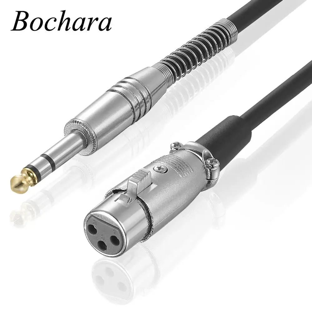 Bochara 1/4 \'\'Jack 6.35mm stereofoniczny męski do xlr żeński kabel mikrofonowy folia + pleciony ekranowany 1.8m 3m 5m 10m