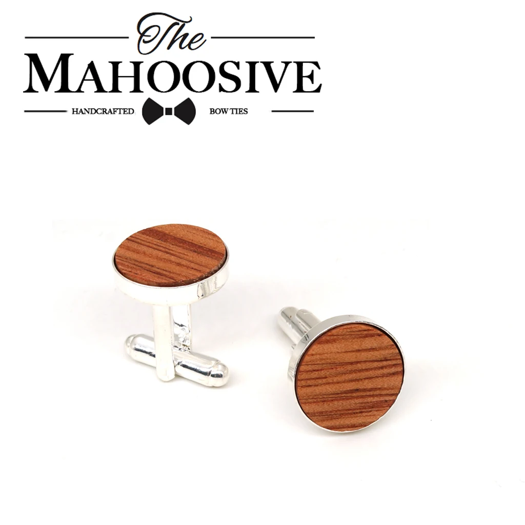 MAHOOSIVE Wood Men Cuff Links Luxury Brand Cufflinks High Quality Wedding Cufflinks For Mens French Cuff Buttons Fathers Day