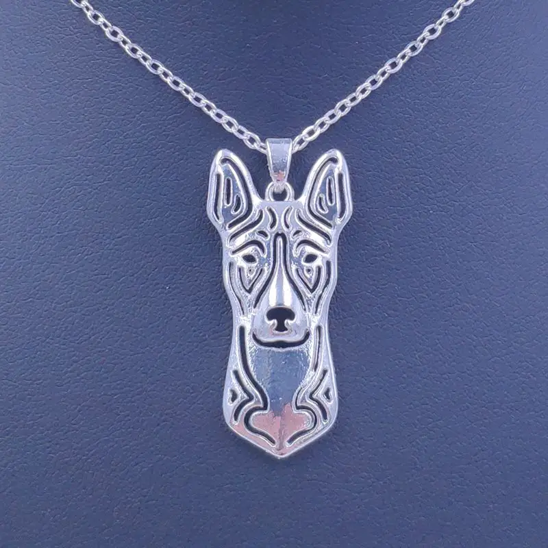 Cute Basenji Necklace Dog Animal Pendant Gold Silver Plated Jewelry For Women Male Female Girls Ladies Kids Boys AKC N101