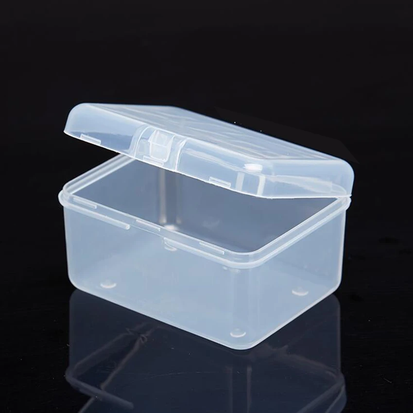 Caixa de armazenamento de plástico transparente claro quadrado multiuso expositor caso caixas de armazenamento de jóias de plástico quente 8.2*6.2*4.7mm