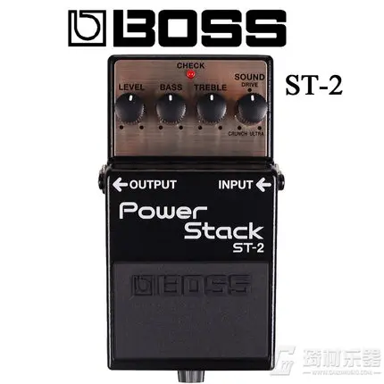 Boss Audio ST-2 Power Stack Overdrive Distortion Guitar Pedal with Fat Crunch and High-gain Distortion Tones and 2-band EQ