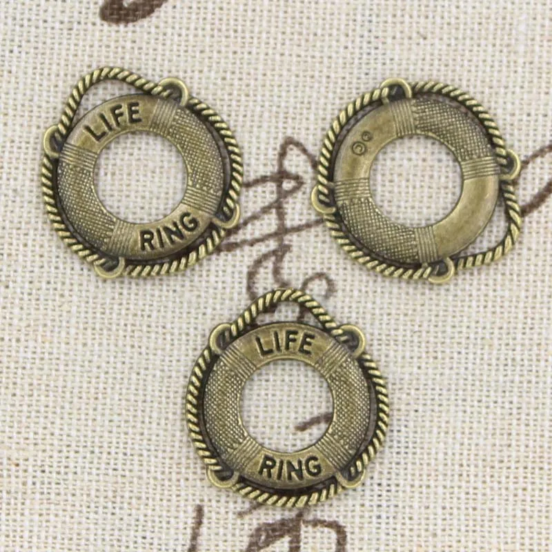 10pcs Charms Life Ring Lifebuoy 23x22mm Antique Making Pendant fit,Vintage Tibetan Bronze Silver color,DIY Handmade Jewelry