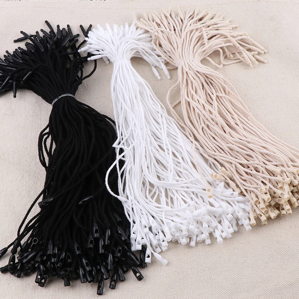 100Pcs Medium Bullet Clothes Cotton Tag Rope Cords Hanging Tablet For Garment Bag Tags Cards, DIY Clothing Accessories