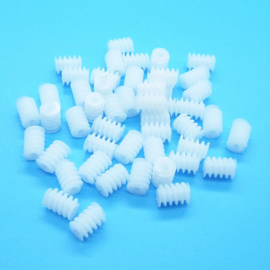 6*8MM 2A Long Worm Pinion 0.5M 8mm Height Plastic Helical Gear DIY Model Toy Accessories W6x8.5-2A 100PCS Wholesale