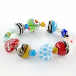 1PCS Fashion Thousand Flowers Mixed Glass Bead Composite Bracelet DIY Handmade Jewelry