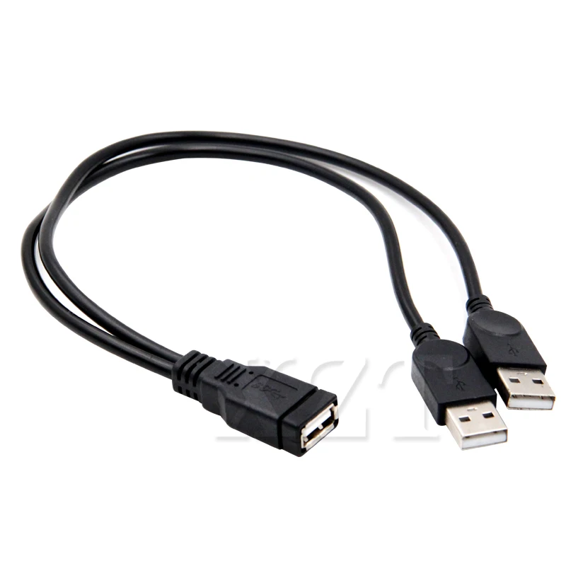 1 pz USB 2.0 A maschio A USB femmina 2 doppio doppio alimentatore USB femmina Splitter cavo di prolunga HUB carica per stampanti