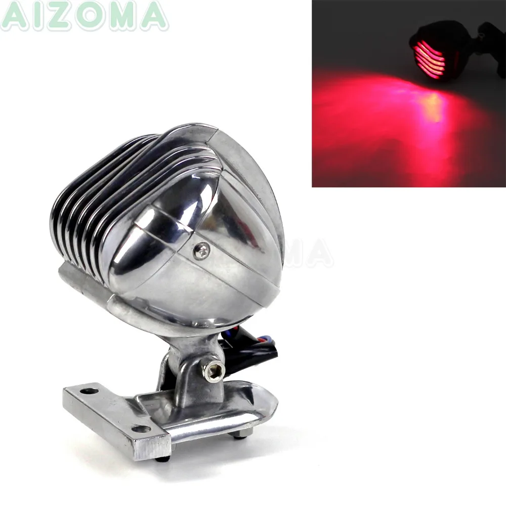 Motorcycle Retro Tailight LED Microphone Grill Tail Light For Harley Chopper Bobber Cafe Racer Vintage Rear Brake Stop Lights